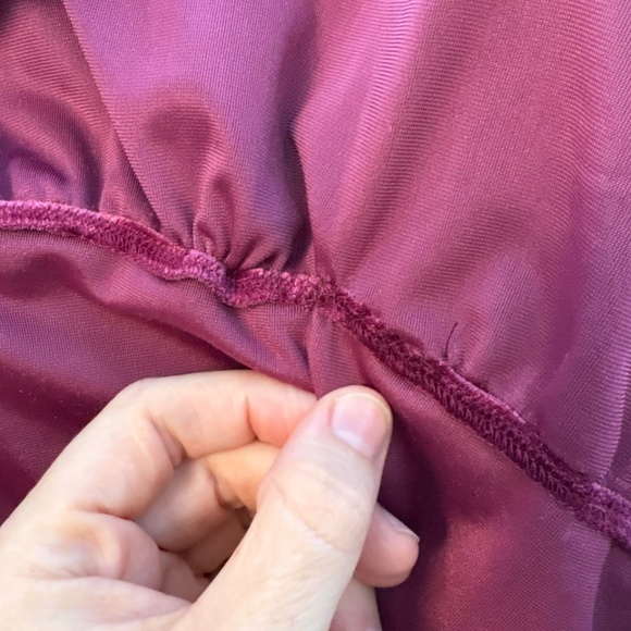 Betsey Johnson Velvet Mini Tiered Baby Doll Dress XS Puff 3/4 Sleeve Tawny Port - Picture 4 of 14